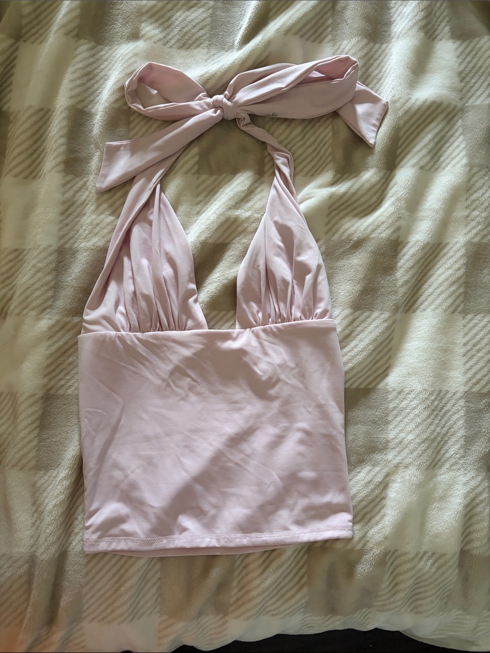 Garage Light Pink Halter Crop Tank Top